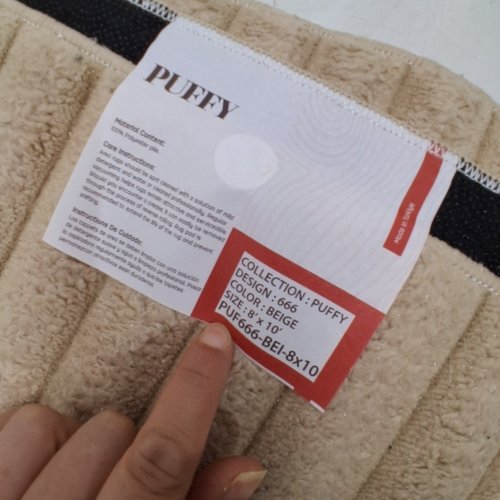 ULTRAPLUSH TOUCH NON-SLIP RUBBER BACK STRIPES INDOOR AREA RUG - 8FT X 10FT - BEIGE (ITEM: PUF666-BEI-8 X 10) image 2