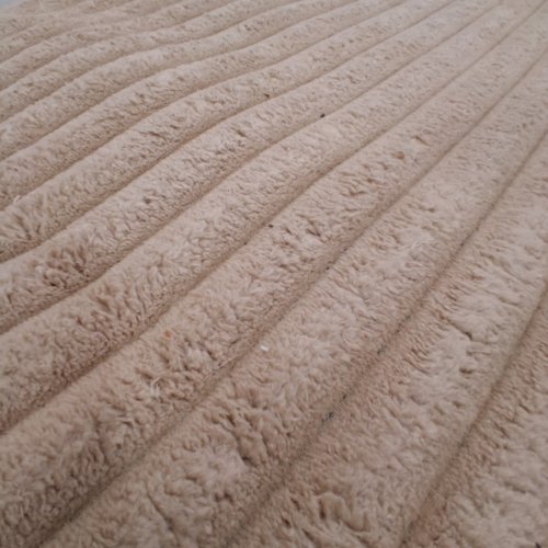 ULTRAPLUSH TOUCH NON-SLIP RUBBER BACK STRIPES INDOOR AREA RUG - 8FT X 10FT - BEIGE (ITEM: PUF666-BEI-8 X 10) image 5