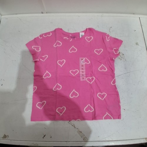 KID'S OLD NAVY T-SHIRT - EXTRA LARGE (14-16) - PINK / HEARTS (STYLE : 877585-00-4) image 2
