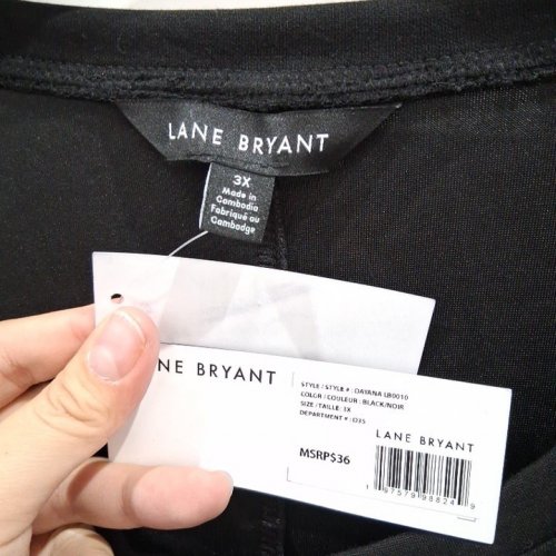 WOMEN'S LANE BRYANT SHORT SLEEVE DRESS - 3X - BLACK (STYLE: DAYNA LB0010) image 3