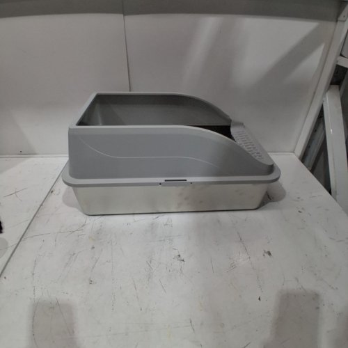 KISENG HIGH SIDED CAT LITTER BOX - XL - 14.96" X 22.83" X 10.2" - STAINLESS STEEL image 3