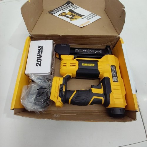 ALLOYPOWER 2-IN-1 CORDLESS BRAD NAILER & STAPLER KIT- 20V/18 GAUGE-YELLOW/BLACK (MODEL:CSG2532) image 3