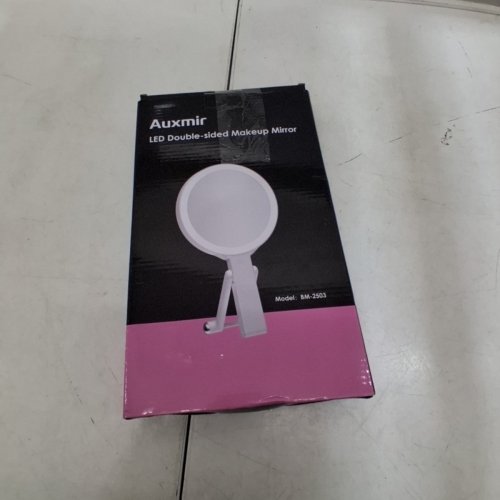AUXMIR 30X/1X DOUBLE-SIDED MAGNIFYING MIRROR WITH 3 LIGHT SETTINGS - 11.2" X 6.5" - WHITE image 5