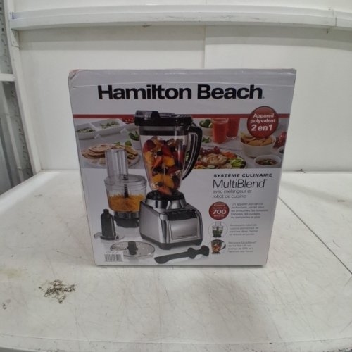 HAMILTON BEACH MULTI-BLEND KITCHEN SYSTEM BLENDER AND FOOD PROCESSOR - 48OZ - STAINLESS STEEEL (MODEL: 53520JC) image 2
