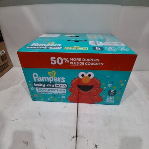 138PK PAMPERS BABY DRY ULTRA DISPOSABLE DIAPERS - SIZE 5 - ELMO SESAME STREET image 3