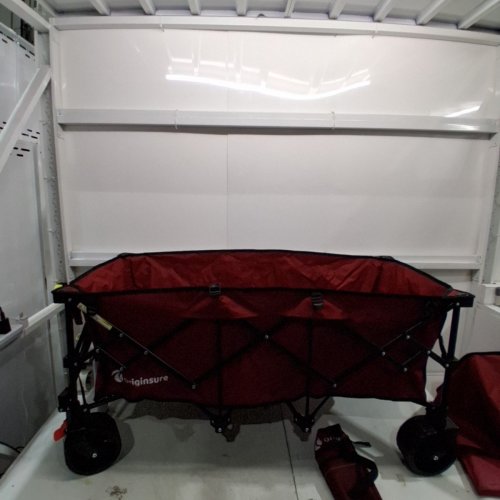 ORIGINSURE HEAVY-DUTY FOLDING COLLAPSIBLE WAGON CART WITH BIG ALL-TERRAIN WHEELS - 560LBS MAX/CAP - 300L - 48" - BURGUNDY (MODEL: OS5004-FW300BLA-US) image 2