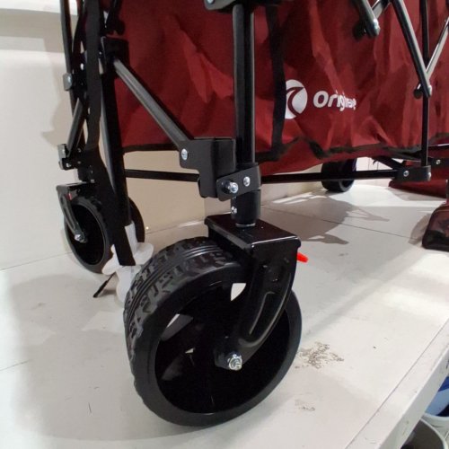 ORIGINSURE HEAVY-DUTY FOLDING COLLAPSIBLE WAGON CART WITH BIG ALL-TERRAIN WHEELS - 560LBS MAX/CAP - 300L - 48" - BURGUNDY (MODEL: OS5004-FW300BLA-US) image 6