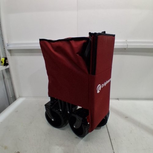 ORIGINSURE HEAVY-DUTY FOLDING COLLAPSIBLE WAGON CART WITH BIG ALL-TERRAIN WHEELS - 560LBS MAX/CAP - 300L - 48" - BURGUNDY (MODEL: OS5004-FW300BLA-US) image 8