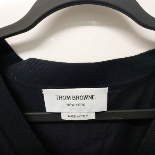 MEN'S THOM BROWNE MERINO WOOL 4-BAR MILANO STITCH CARDIGAN - SIZE 2 - NAVY / WHITE image 5