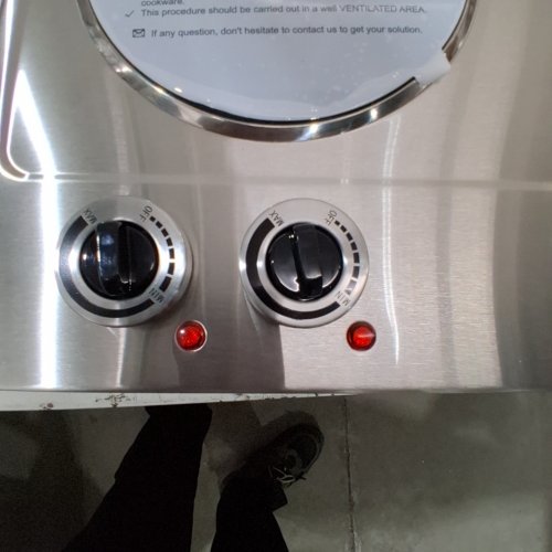 CUSIMAX INFRARED DOUBLE BURNER ELECTRIC COOKTOP - STAINLESS STEEL (MODEL: CMIP-C180) image 2