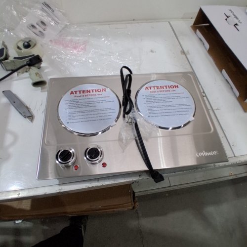 CUSIMAX INFRARED DOUBLE BURNER ELECTRIC COOKTOP - STAINLESS STEEL (MODEL: CMIP-C180) image 3