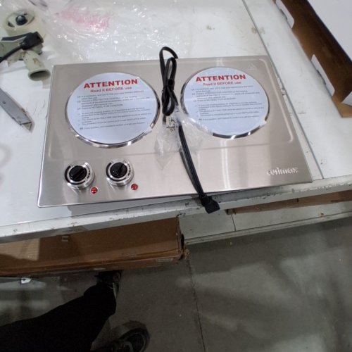CUSIMAX INFRARED DOUBLE BURNER ELECTRIC COOKTOP - STAINLESS STEEL (MODEL: CMIP-C180) image 4
