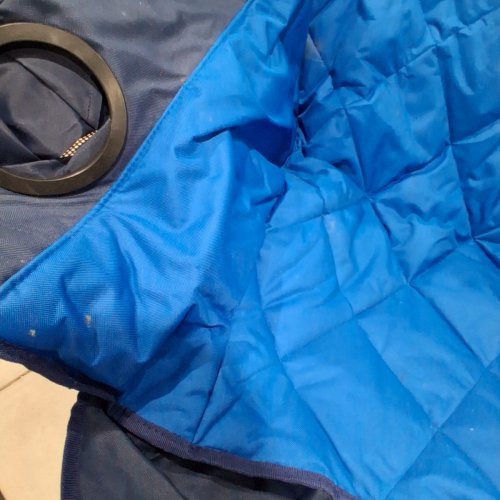 OVERMONT OVERSIZED FOLDING CAMPING CHAIR FULLY PADDED WITH COOLER POCKET - 41" - BLUE image 3