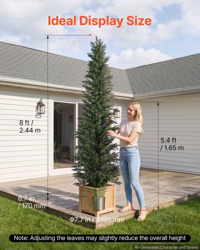 ARTIFICIAL TOPIARY CEDAR TREE FAKE PLANT FOR HOME DECORATION - 8FT - GREEN - (MODEL: XHBSA003) image 2