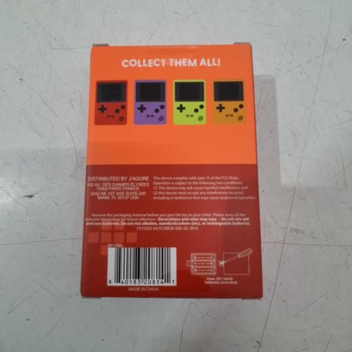 J'ADORE HANDHELD RETRO ARCADE GAME - 100 GAMES - 3.1" X 4.7" - ORANGE (MODEL: 851782) image 3