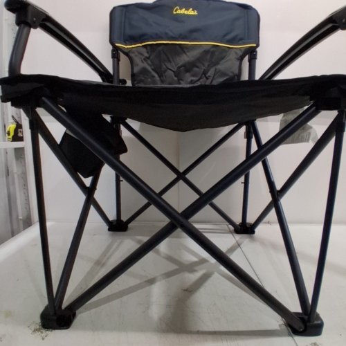 CABELA'S BIG OUTDOORSMAN XL FOLDING CAMP CHAIR - 400LBS MAX/CAP - GREY/BLUE image 5