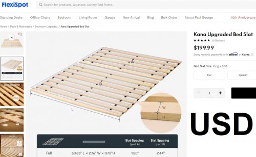 FLEXISPOT KANA UPGRADED SOLID WOOD BED SLATS - NATURAL (MODEL: BFS6-K-H-DP SLATS) image 2