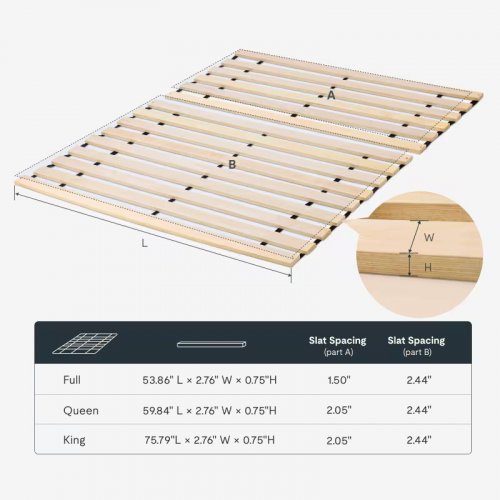FLEXISPOT KANA UPGRADED SOLID WOOD BED SLATS - NATURAL (MODEL: BFS6-K-H-DP SLATS) image 3
