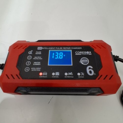 COREBOX 12V CAR BATTERY CHARGER & MAINTAINER - RED/BLACK (MODEL: H-6CS) image 2