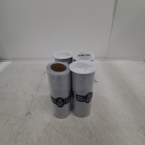 4 OFFRAY GLITTER TULLE ROLLS - 6" X 15 YARD (EACH) - SILVER (MODEL: 22222 C12) image 2