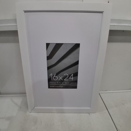 WOODEN POSTER FRAME - 16" X 24", 8" X 12" WITH MAT - WHITE image 3