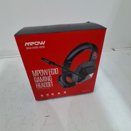 MPOW EG10 WIRED GAMING HEADSET WITH SURROUND SOUND - IN-LINE VOLUME & MIC CONTROL - LIGHT UP - BLACK/RED (MODEL: MPBH414AR) image 4