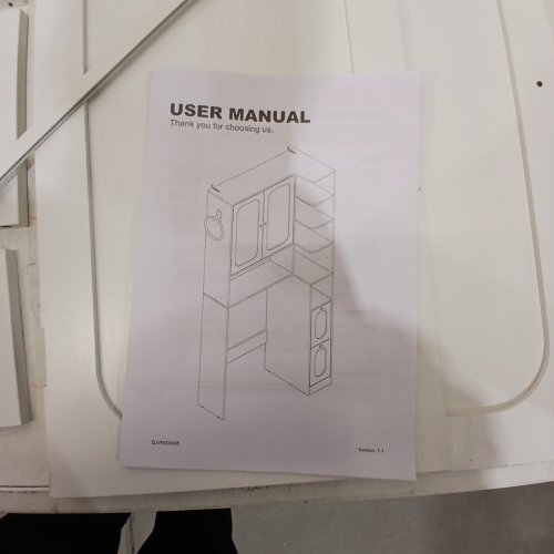 ANGRYWIN 7-TIER L-SHAPED OVER THE TOILET STORAGE CABINET WITH DOORS - 31.5" X 68.1" - WHITE - (MODEL-DJVN000088_2) image 4
