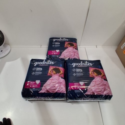 75PK GIRLS GOODNITES NIGHTTIME BEDWETTING UNDERWEAR - LARGE (68-95 LB) (MODEL: 5337203) image 2