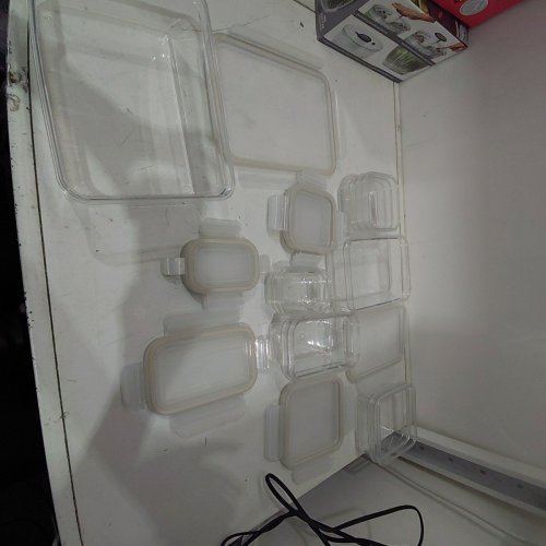 12PC FIGMINT TRITAN PLASTIC FOOD STORAGE CONTAINER SET WITH LIDS - (6) CONTAINERS (6) LIDS - CLEAR image 2