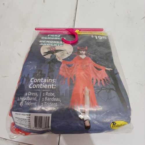 3PC GIRLS PARTYHOLIC FIERY DEMONESS COSTUME - LARGE (10-12) - RED (STYLE: 70196) image 2