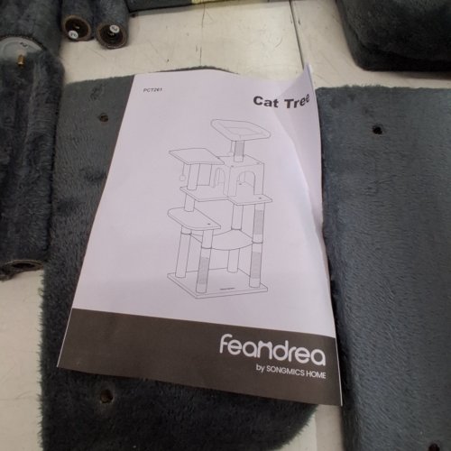 FEANDREA MULTI-LEVEL CAT TREE WITH HAMMOCK, CAT TOWER FOR LARGE CATS - 56" - LIGHT GRAY (MODEL: PCT261) image 3