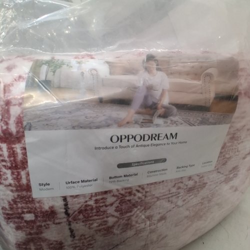 OPPODREAM VINTAGE NON-SLIP RETRO WASHABLE AREA RUG - 9FT X 12FT - PINK image 2