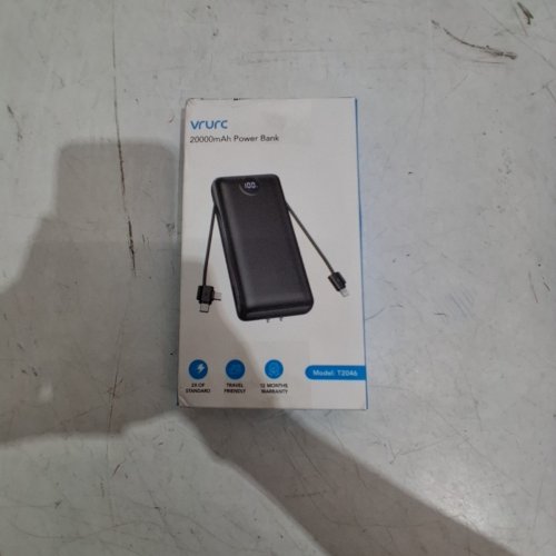 VRURC FAST CHARGING LED DISPLAY EXTERNAL PORTABLE CHARGER WITH BUILT IN CABLES - 20000MAH - BLACK (MODEL: T2046) image 4