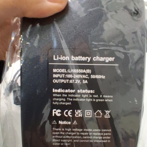 TNVODEJO LI ION BATTERY CHARGER MULTIPLE PLUGS - 67.2V - 5A - BLACK (MODEL: LI16S50A(B)) image 2