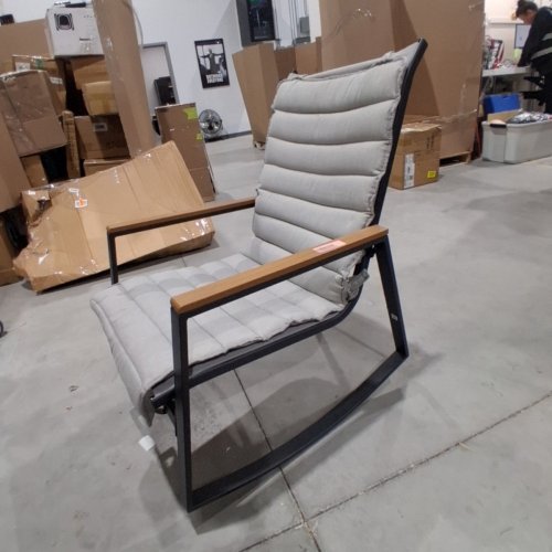 MAINSTAYS STEEL OUTDOOR ROCKING CHAIR - GREY image 3