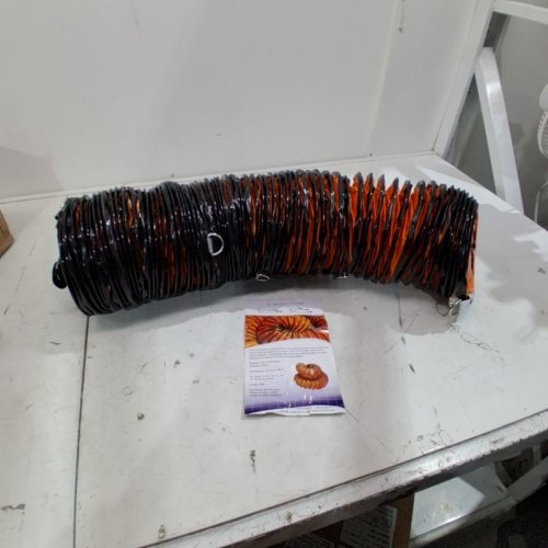 RUBBER-CAL AIR VENTILATOR DUCT HOSE - 25FT LONG FULLY STRETCHED - 12" DIAMETER - ORANGE/BLACK (MODEL: 01-191-12) image 2