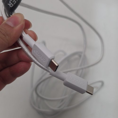 ANKER DURABLE BRAIDED CHARGING CABLE - USB-C TO USB-C - 60W - 10FT - WHITE (MODEL: A81F7) image 3