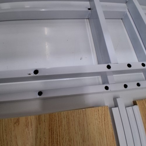 DOUBLE LAYER SHELVING UNIT - WHITE AND NATURAL WOOD image 5