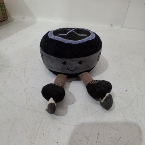 JELLYCAT AMUSEABLES SPORTS ICE HOCKEY PUCK PLUSH TOY - 4" - BLACK/GREY (MODEL: AS2HP) image 2