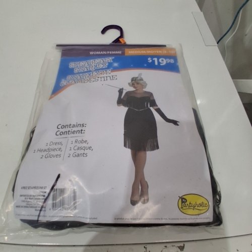 3PC WOMEN'S PARTYHOLICS SPEAKEASY STARLET COSTUME - MEDIUM (8-10) - BLACK (ITEM: 50041 L) image 2