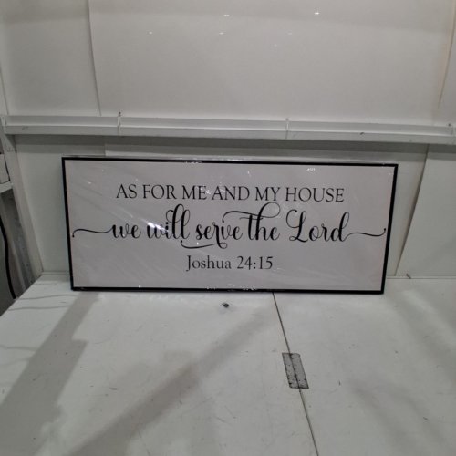 COHLOE JOSHUA 24:15 SCRIPTURE FRAMED WALL ART CANVAS PRINT - 48" X 20" - BLACK/WHITE image 3