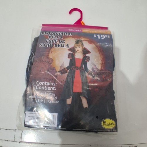 2PC GIRL'S PARTYHOLICS BLOODMOON BELLA COSTUME - MEDIUM (8-10) - BLACK / RED (STYLE: 14882 ) image 2