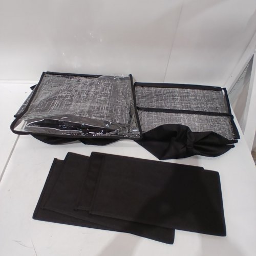 2PK SONGMICS CLOSET ORGANIZERS WITH HANDLES & TRANSPARENT LID - 17" X 13" - INK BLACK image 2