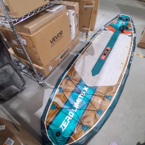 ZLX INFLATABLE STAND UP PADDLE BOARD WITH ACCESSORIES - 11FT 6" X 35" - SWUNLIT OAK / GREEN (MODEL: SUPZLX350) image 2