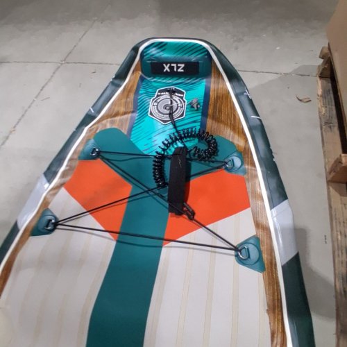 ZLX INFLATABLE STAND UP PADDLE BOARD WITH ACCESSORIES - 11FT 6" X 35" - SWUNLIT OAK / GREEN (MODEL: SUPZLX350) image 3