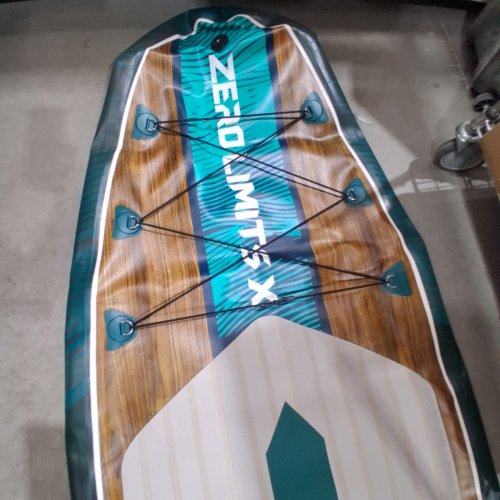 ZLX INFLATABLE STAND UP PADDLE BOARD WITH ACCESSORIES - 11FT 6" X 35" - SWUNLIT OAK / GREEN (MODEL: SUPZLX350) image 4