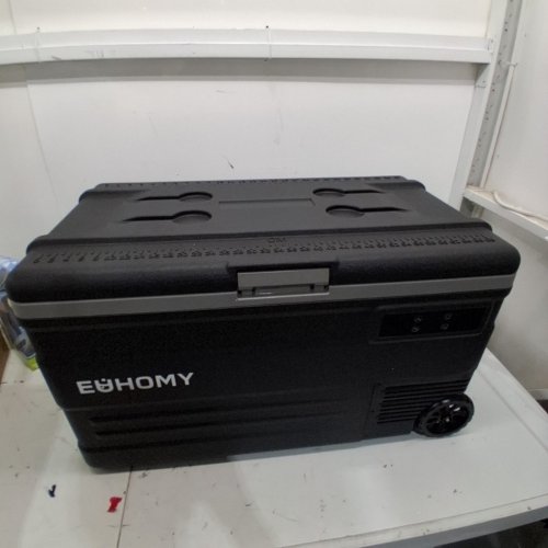 EUHOMY PORTABLE REFRIGERATOR FREEZER WITH DUAL-ZONE ADJUSTABLE COOLING WITH 12/24 V DC & 110–240 V AC POWER, APP & LCD DIGITAL CONTROL, HIGH-EFFICIENCY FROST-FREE COMPRESSOR, WHEELED DESIGN - BLACK / GREY (MODEL: CF011-75BL-CAEH) image 6