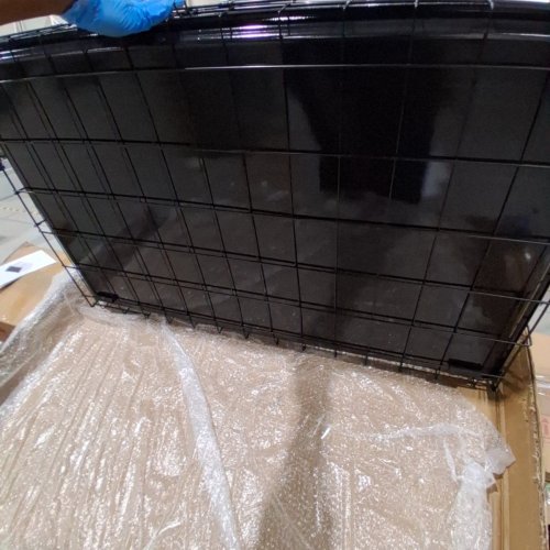 YAHEETECH FOLDABLE DOUBLE DOOR DOG CRATE WITH REMOVABLE TRAY, PERFECT FROM PUPPY'S TO ADULTS - 42" X 24" X 26" - BLACK (MODEL: 593333/614627 BLACK) image 4