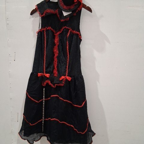 2PC WOMEN'S GOTHIC DOLL COSTUME SET - LARGE (10-12) - BLACK / RED (ITEM: 4566A) image 4