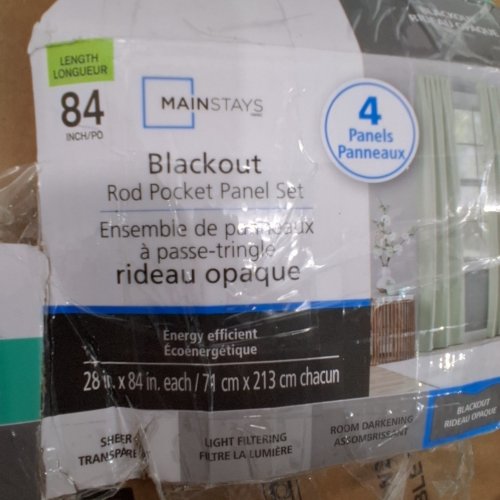 (4 PANEL) MAINSTAYS BLACKOUT ROD POCKET PANEL SET - 28" X 84" - SAGE GREEN image 2